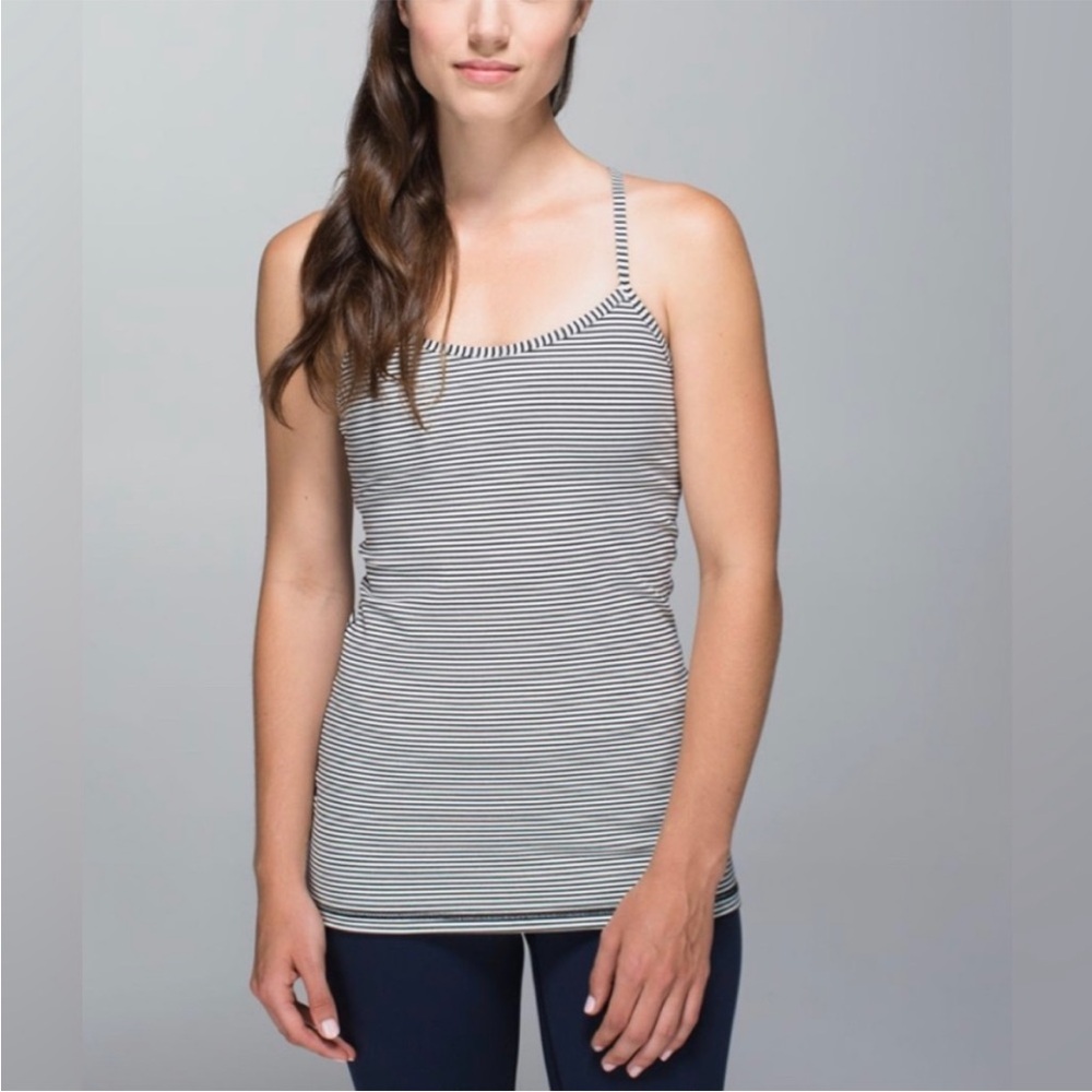 ◾️💕Lululemon Power Y Tank Hyper Stripe Black Ghost
